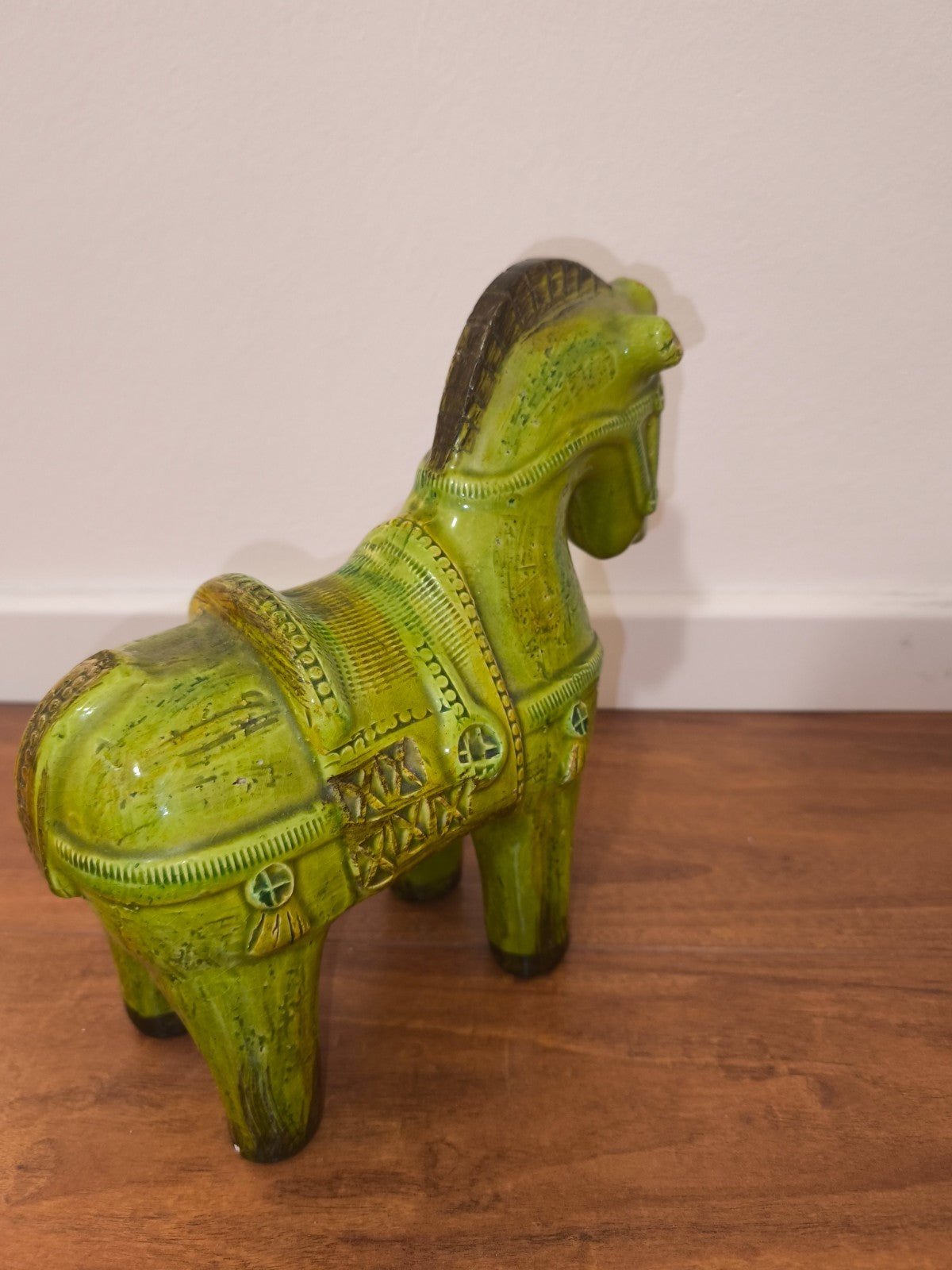 Aldo Londi Bitossi Figur Pferd grün lime Italien