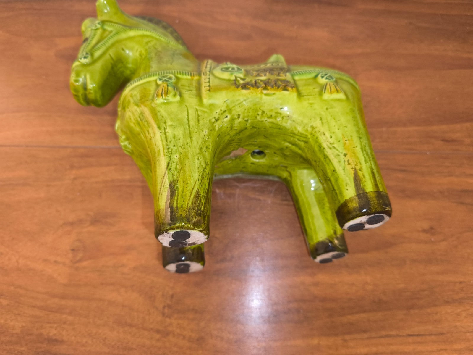 Aldo Londi Bitossi Figur Pferd grün lime Italien