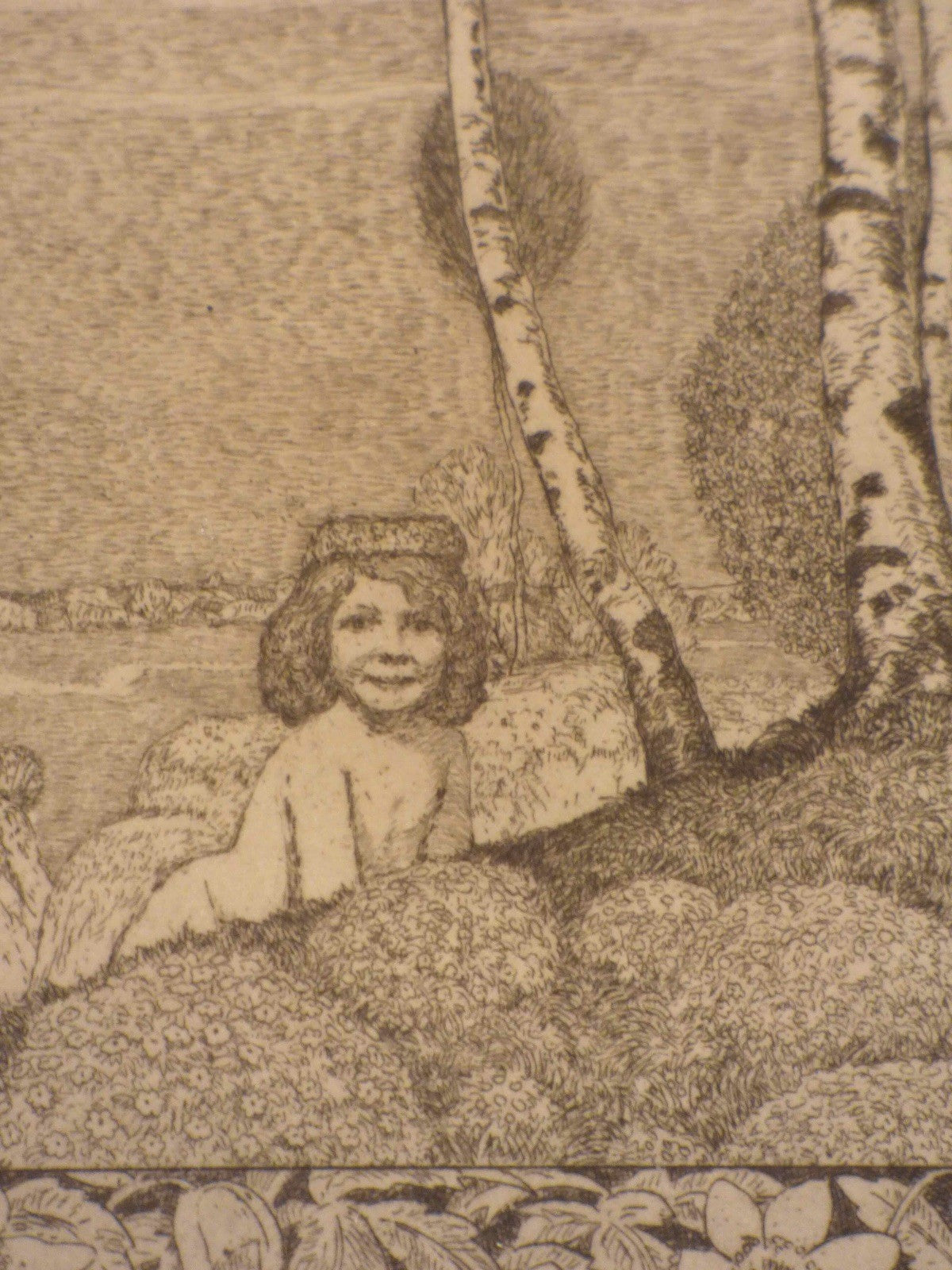 ag1/2 Heinrich Vogeler Radierung 1912 „Frühlingsmärchen“ handsigniert